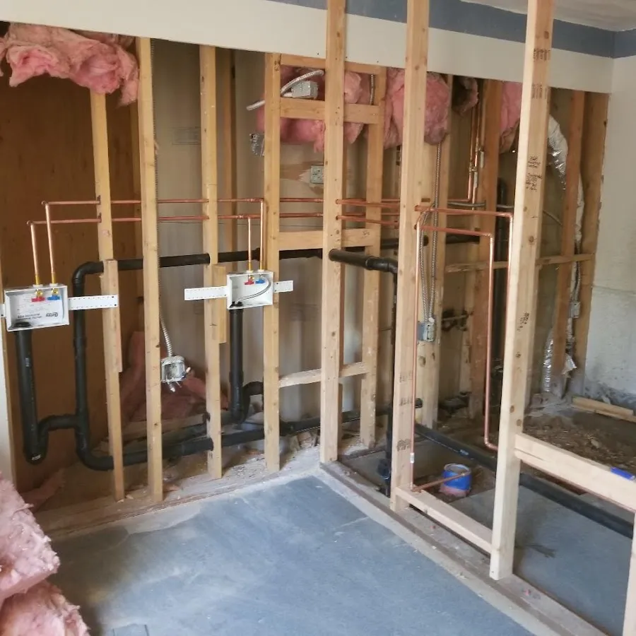 Copper pipe rough-in and plumbing installation in Xenia